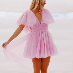 Triple threads love letter tulle dress